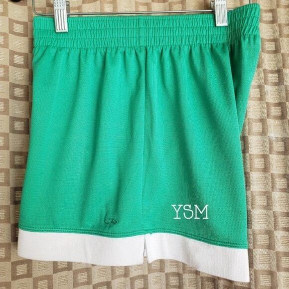Girls Essential Athletic Shorts Green White Training Shorts Small - Picture 2 of 6